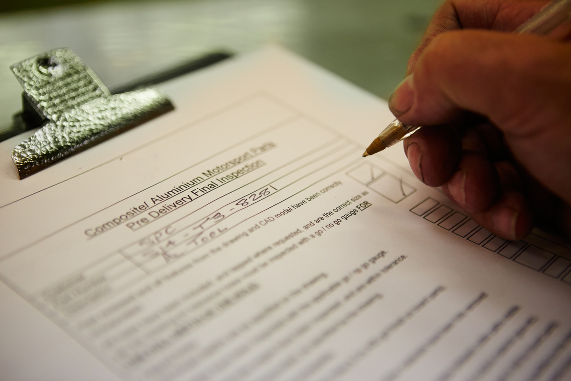 Filling a pre delivery inspection form